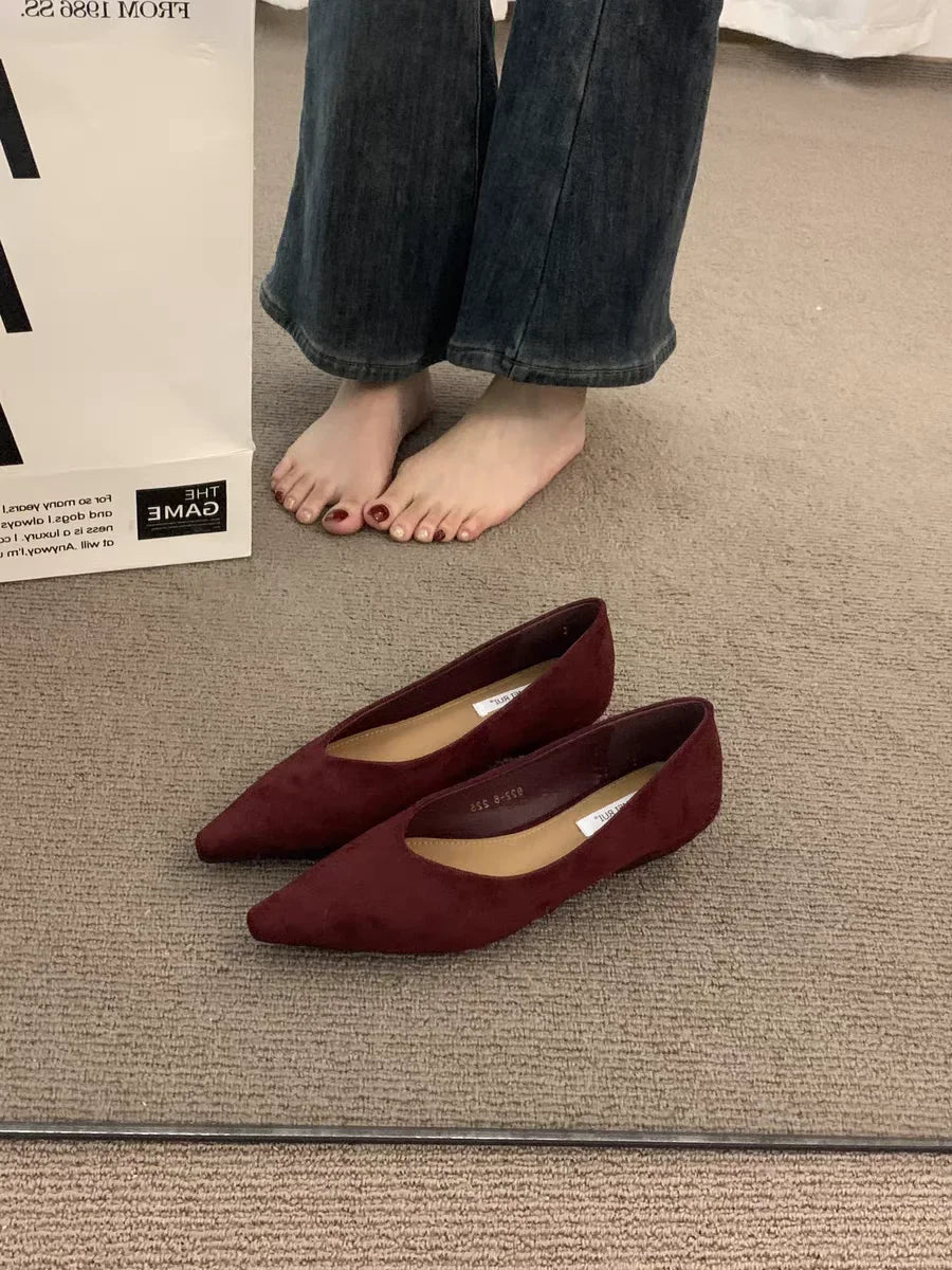Women's Fashion Flat Shoes 35-39 Pointed Toe Shallow Mouth One Foot Stirrup Single Shoes Comfortable Soft Bottom Women's Shoes
