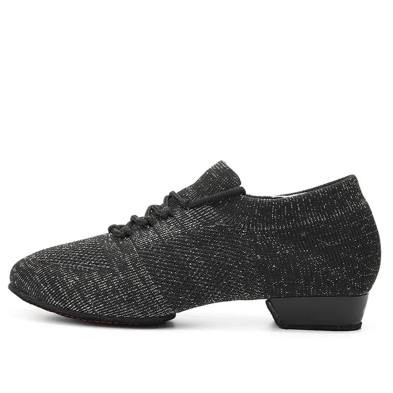 Women Dance Shoes Knitted Teacher Shoes Soft sole Low Heel Latin Training Shoes Ballet Dance Shoes Jazz Ballroom Sneakers Girls