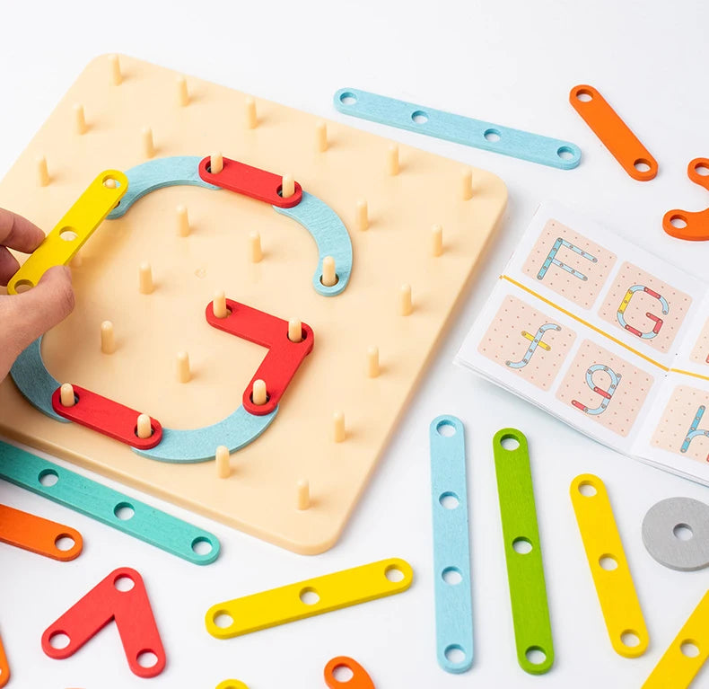 Kid Educational Toys Wooden Peg Puzzle Board for Children Geometric Shape Cognition Brain Games Imagination Development Toys