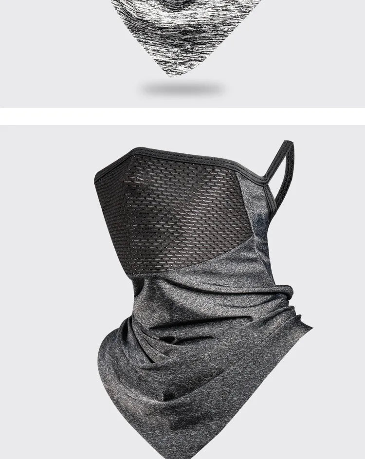 Summer Men Mask Full Face Bicycle Neckerchief Cycling Bandana UV Protection Mask Breathable Ice Silk Outdoor Hanging Ear Scarf