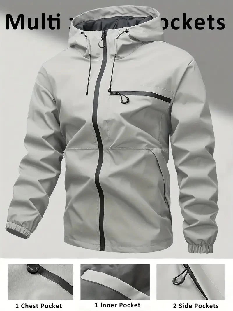 Men's Jacket Men's Long-Sleeved Hoodie Men's Casual Fashion Jacket Men's Coat Long-Sleeved Jacket