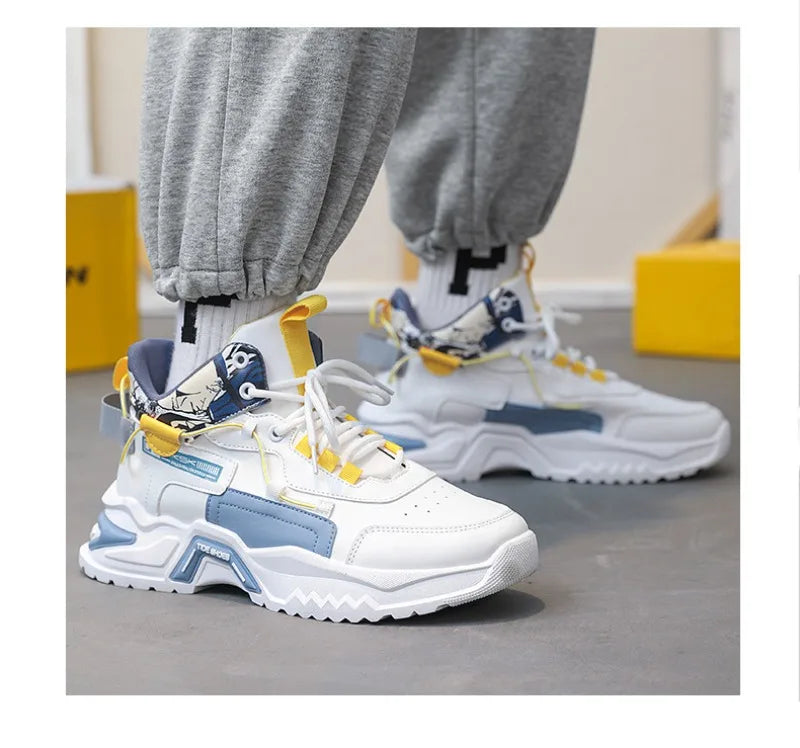 High Top Sneakers for Men Fashion Outdoor Casual Shoes Platform Vulcanized Shoes Men's Tennis Training Shoes Кроссовки Мужские