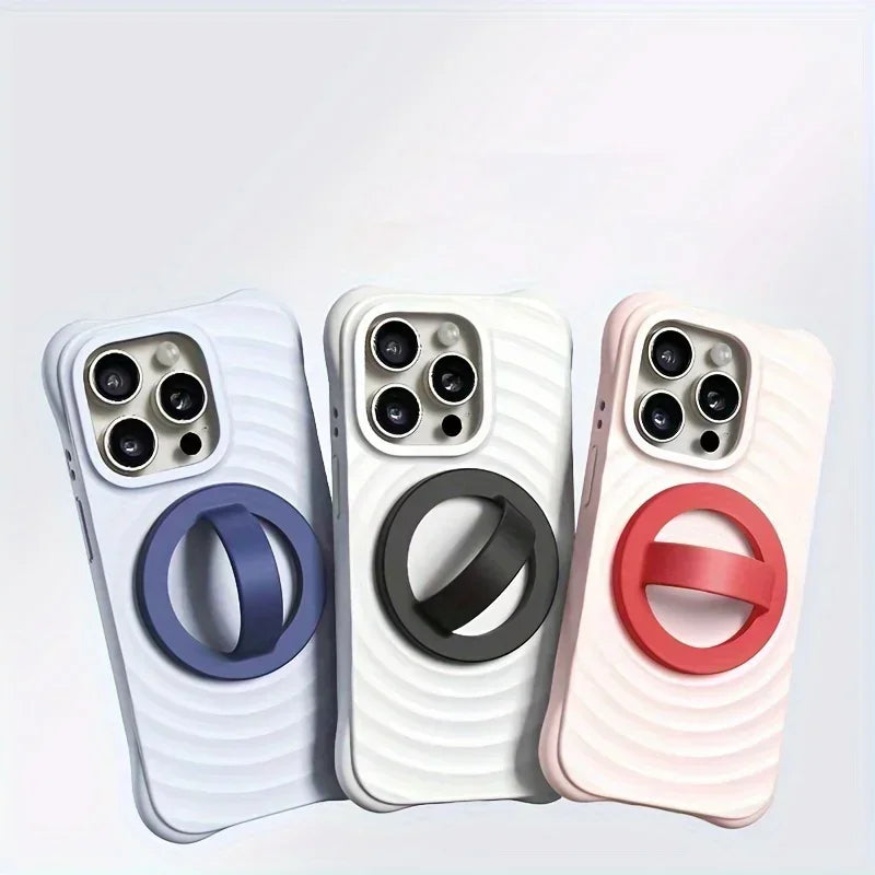 Magnetic Phone Ring Holder Grip Attachment Removable Magnetic Phone Ring Waterproof Liquid Silicone for iPhone & Android Cases