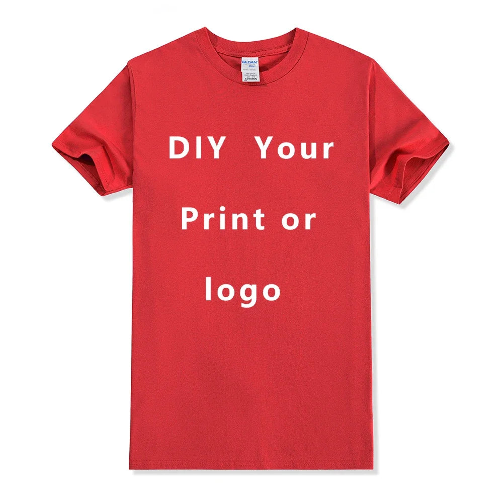 Custom T Shirt for Men And Women Design Your Own Logo Text Photo Front Back Free Both Side EU Size Cotton Personalized T-shirt