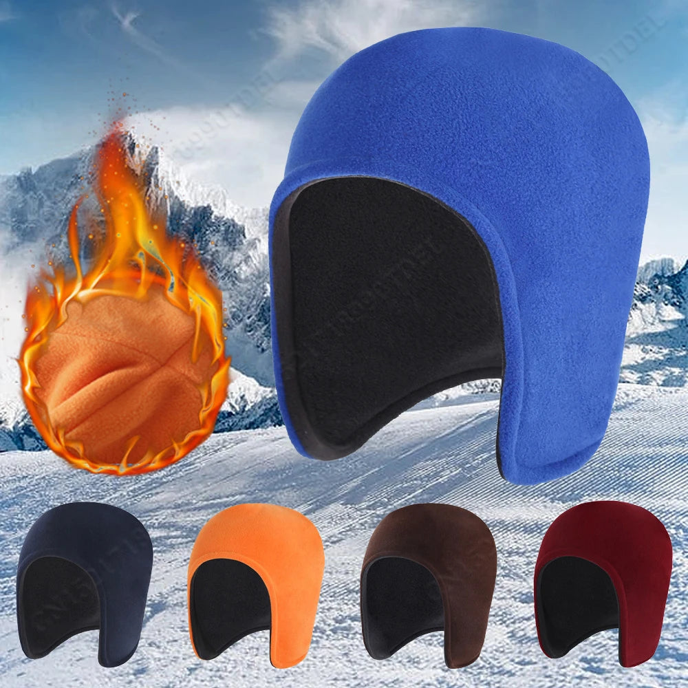 Winter Outdoor Cycling Hat Polar Fleece Windproof Ear Protection Earmuffs Sports Headgear Warm Caps Hiking Riding Caps