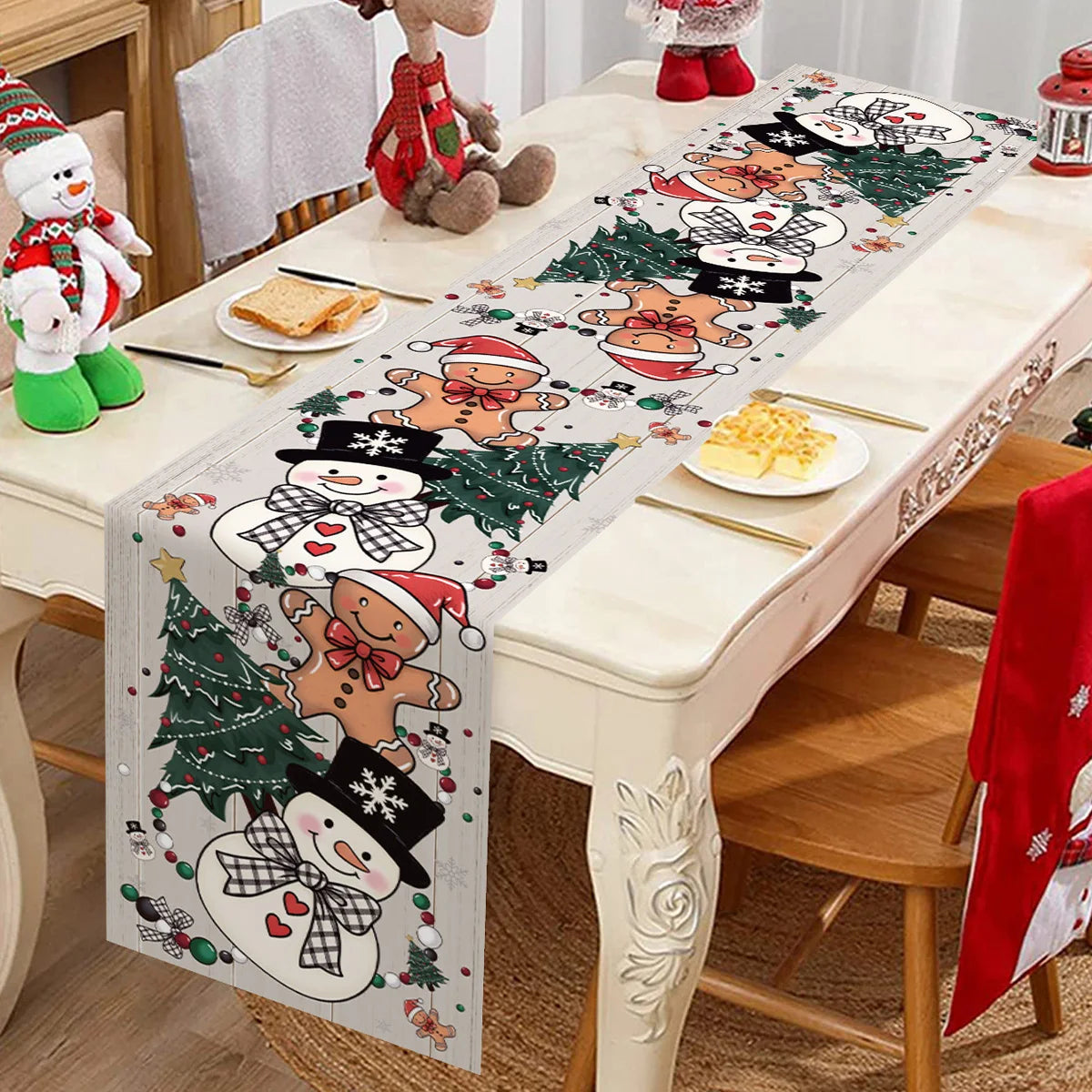 Christmas Table Runner Merry Christmas Decoration for Home Xmas Party Decor 2025 Navidad Notal Noel Ornament Happy New Year 2026