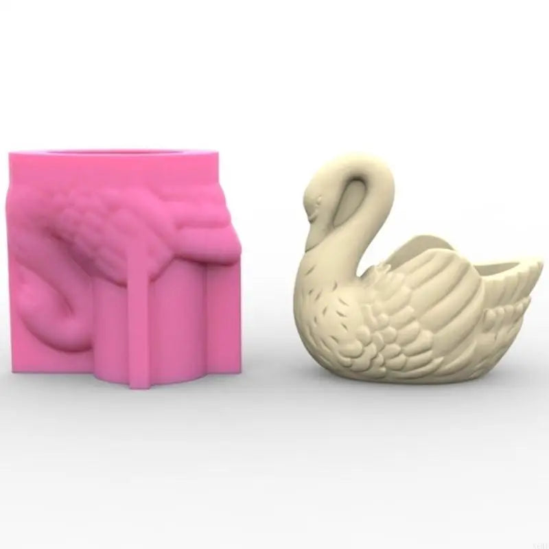 Swan shaped Flower Pot Silicone Mold Candle Cup Concrete Plaster Succulent Plant Pot Molds Epoxy Resin Storage Box Mould
