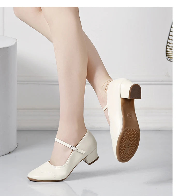 Dance Shoes for Woman Girls Ladies Latin Ballroom Modern Salsa Practise Dancing Shoes Closed Toe Square Dance Soft Rubber Sole