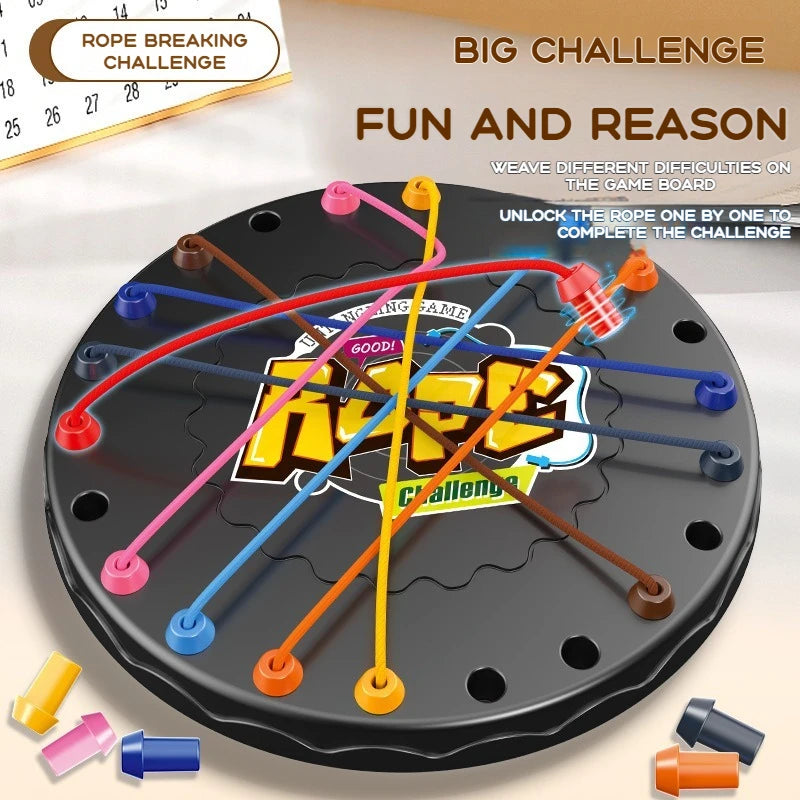 Kid Rope Knots Puzzle Board Game Color Line Twisted Connected Ropes  Table Game Parent Child Interactive Toy Birthday Present