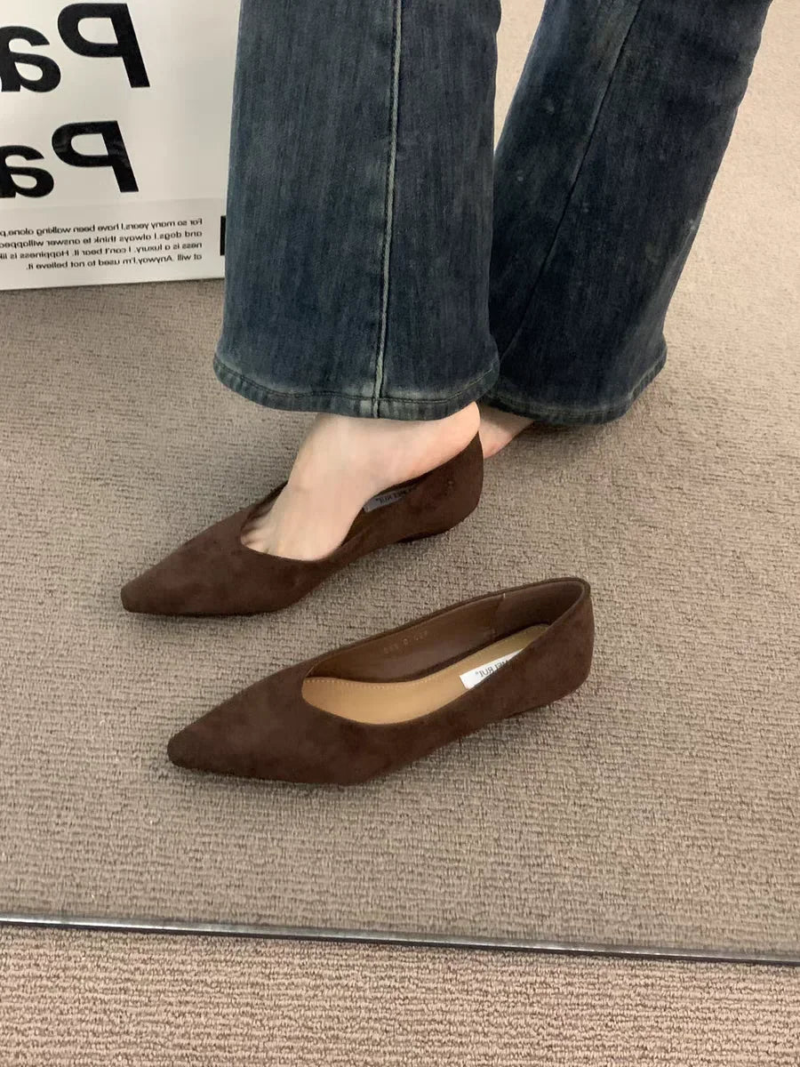 Women's Fashion Flat Shoes 35-39 Pointed Toe Shallow Mouth One Foot Stirrup Single Shoes Comfortable Soft Bottom Women's Shoes