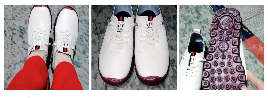 Spring Shockproof Orthopedic Shoes For Women Autumn Lace Up Flats Women's Loafers Ladies Comfort Moccasins Female Driver Shoes