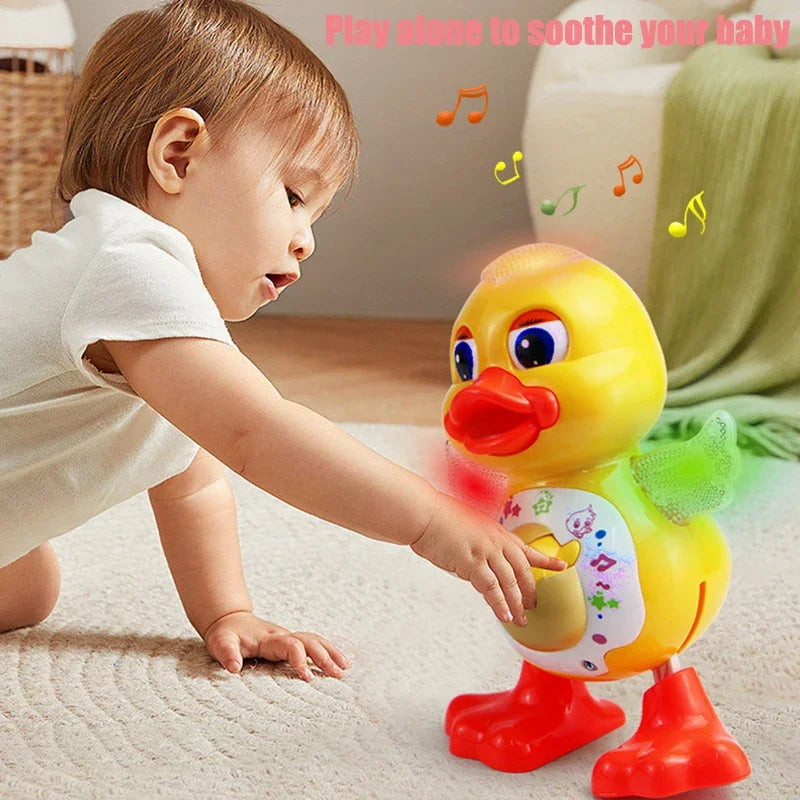 Electronic Toys Dancing Duck Funny Blink Eyes Flashing Light Shake The Body Cute Musical Cartoon Animal Educational Toy Kid Gift