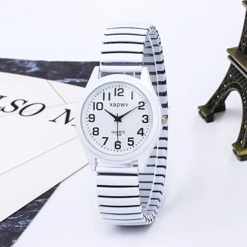 Fashion Watches for Women Stainless Steel Elastic Band Watch Black White Gold Pink Retro Ladies Bracelet Watch Reloj Mujer