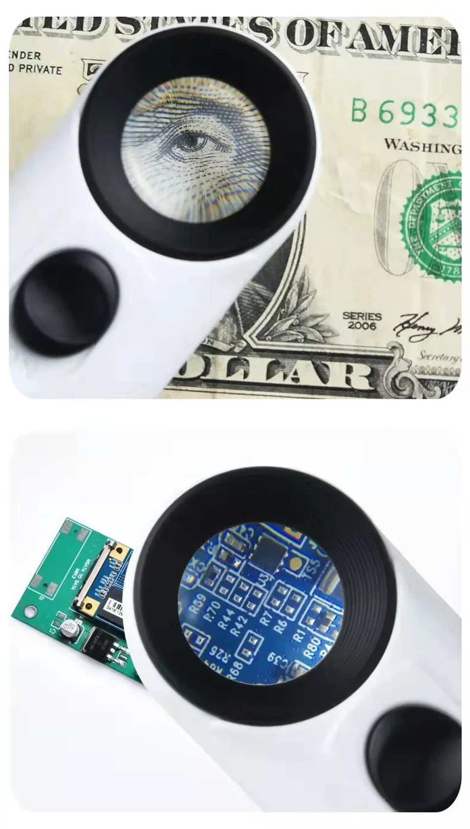 Handheldhigh-definition40x magnifying glass withLED light suitable for electronic repair， antique identification， iconic jewelry