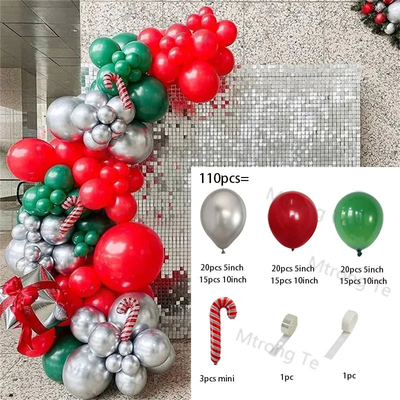 Christmas Decoration 2023 Balloon Red Green Arch Garland Kits Candy Balloons Santa Claus Merry Christmas Party New Year Decor