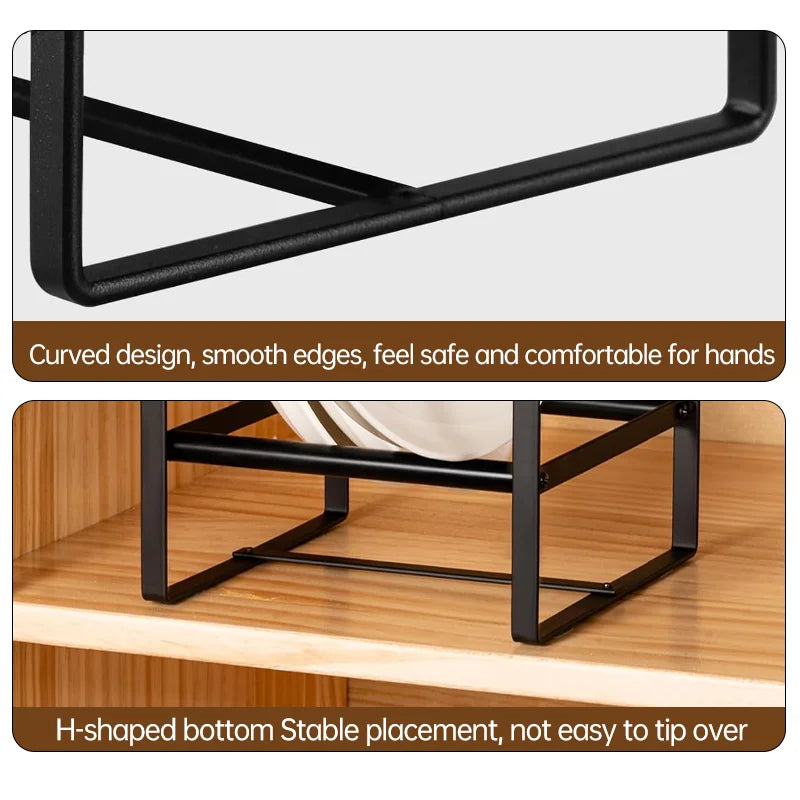 Kitchen Cabinet Plate Storage Countertop Dish RackDinner Plate Partition Drain Rack Layered Storage Rack Dish Drying Rack Home