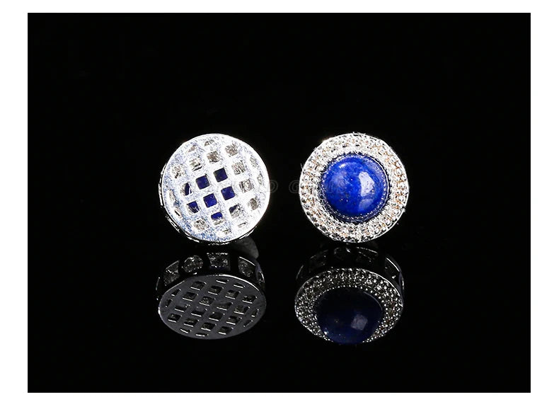 1 Pc Natural Stone Lapis Lazuli Round Cabochon Inlaid Magic Box Bead With Hole Pendant For Jewerly Making Diy Necklace Bracelet
