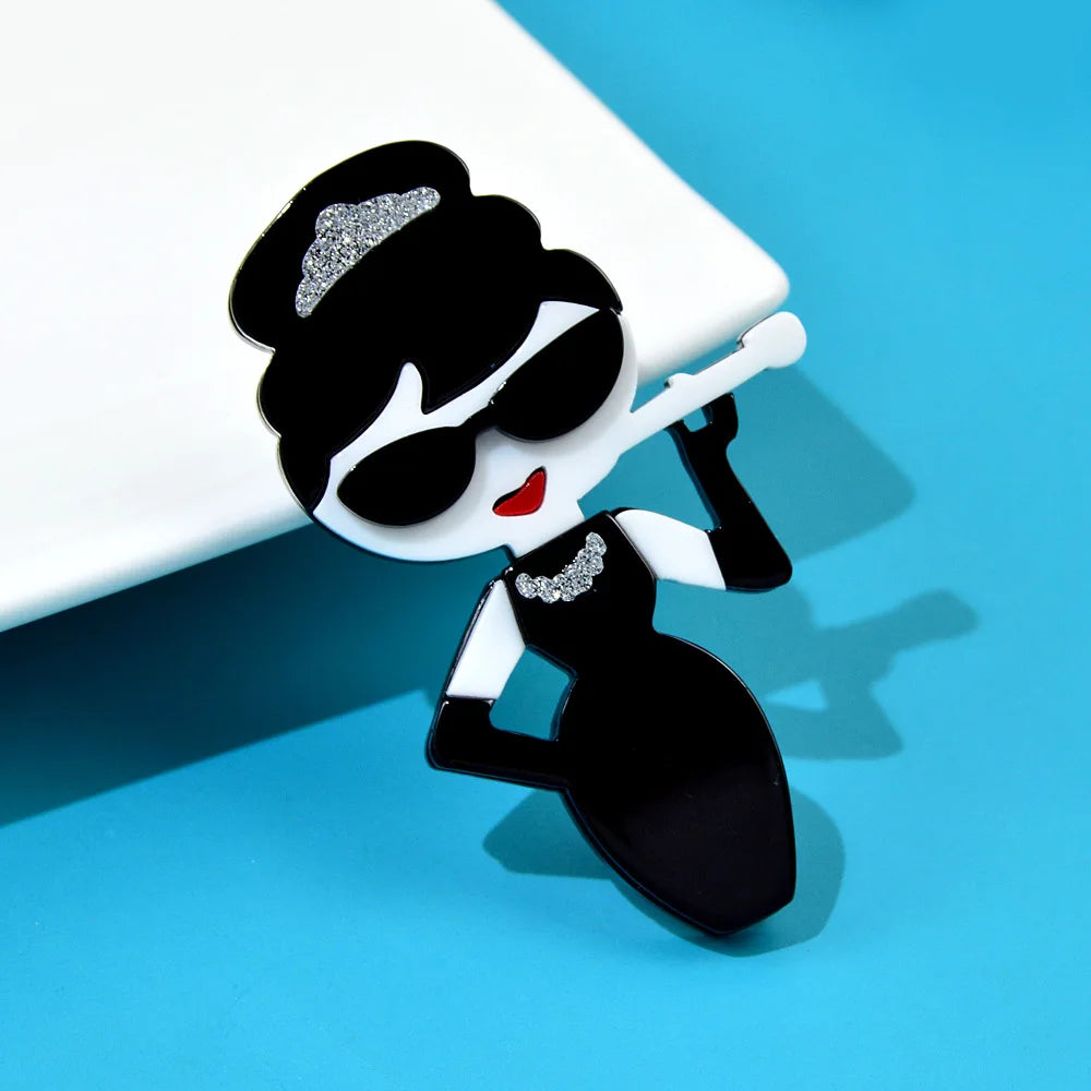 women's acrylic portrait brooch fashion clothing accessories pins