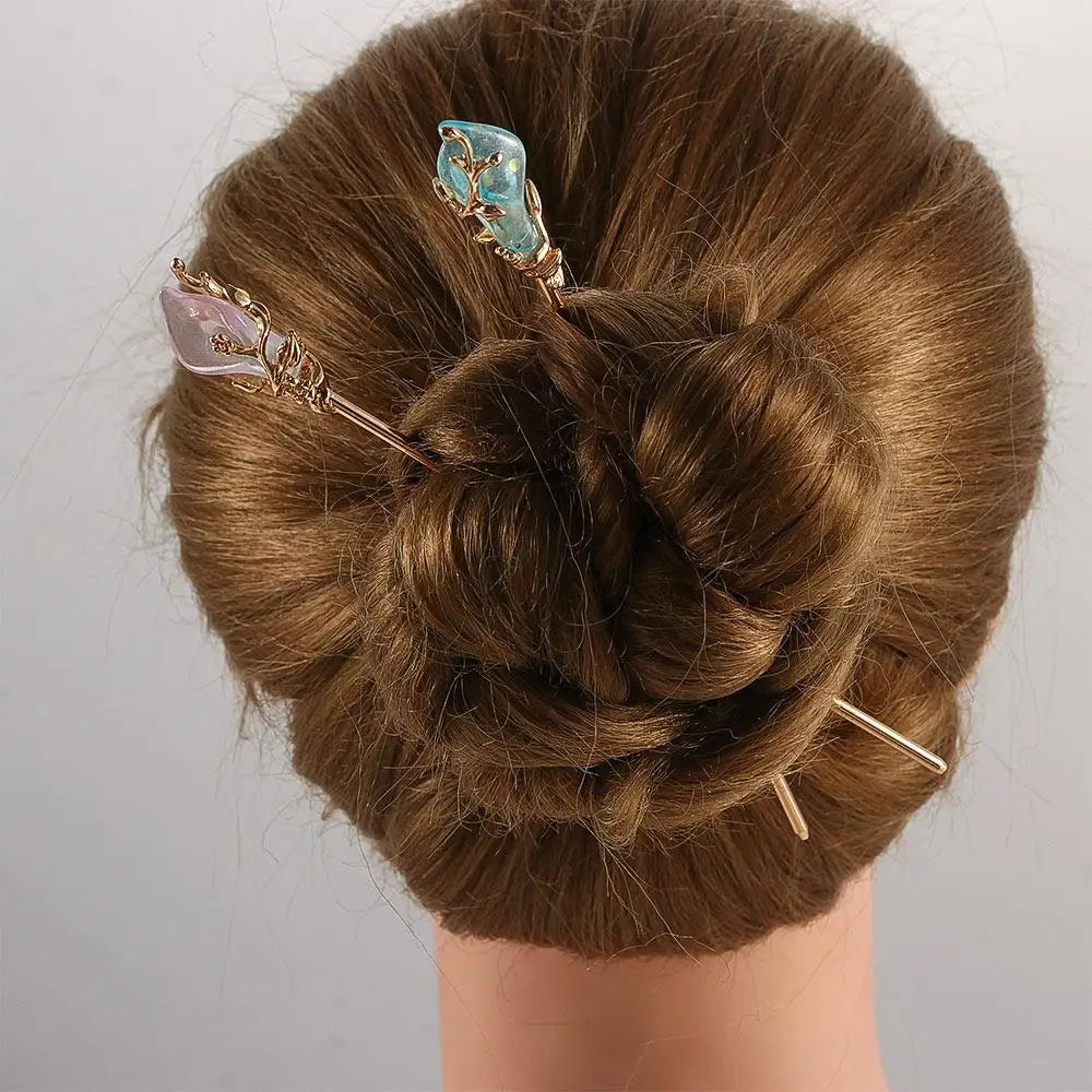 Female Women Hanfu Accessories Rhinestone Chinese Style Metal Hair Accessories Hair Chopsticks Hair Stick Metal Hairpin
