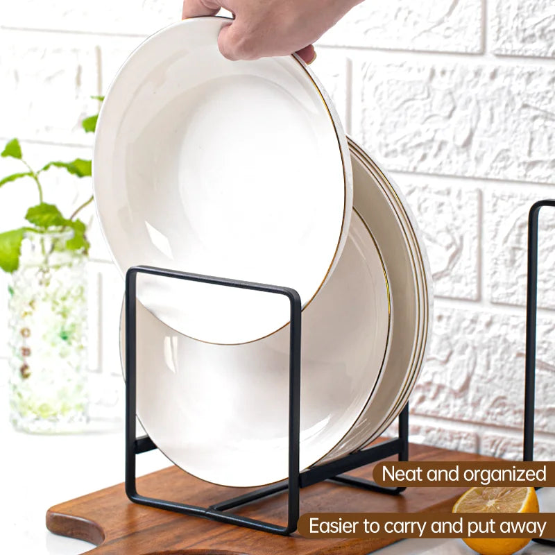 Kitchen Cabinet Plate Storage Countertop Dish RackDinner Plate Partition Drain Rack Layered Storage Rack Dish Drying Rack Home