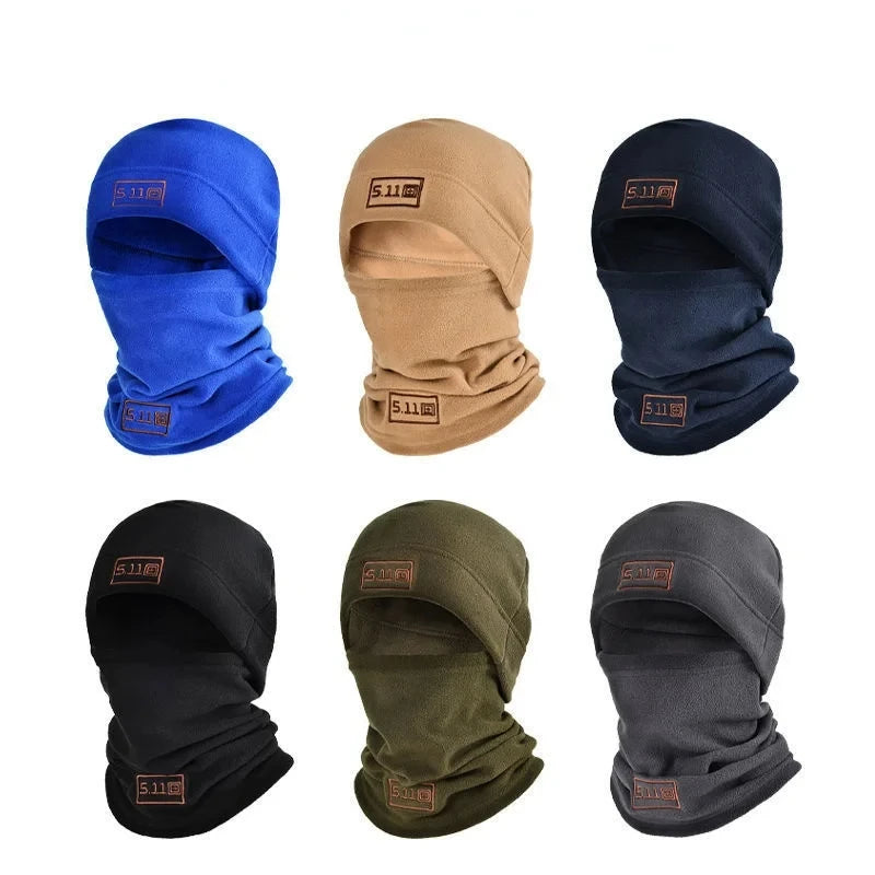 Winter Fleece Hat Scarf Set Thermal Head Cover Tactical Warm Balaclava Bonnet Face Ski Mask Hat Neck Warmer Sport Cycling