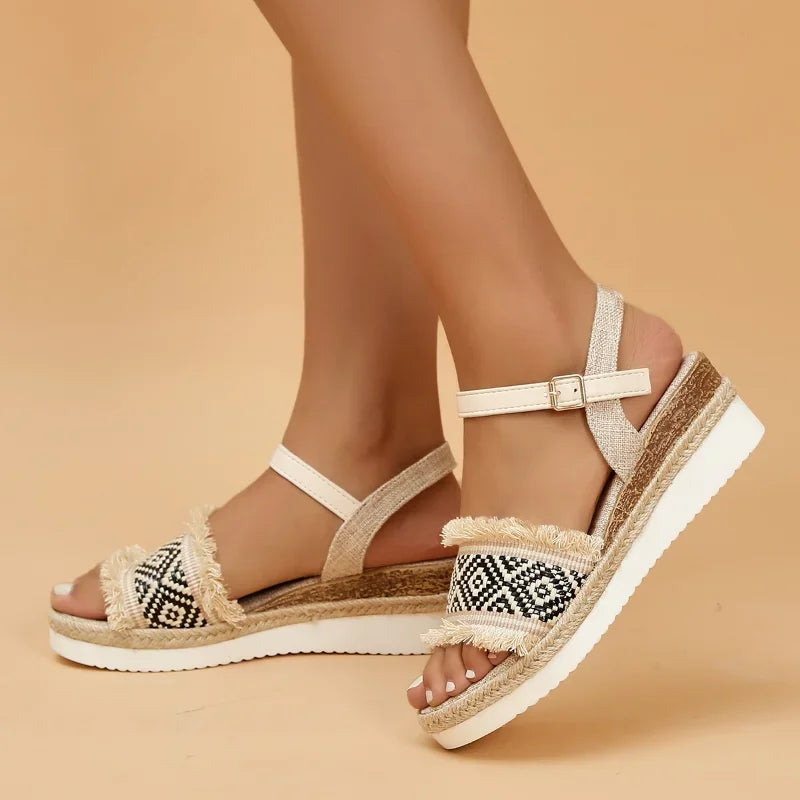 Shoes for Women 2023 High Quality Bohemian Women's Sandals Summer Platform Light Casual Sandals Women Wedge Shoes Ladies Zapatos