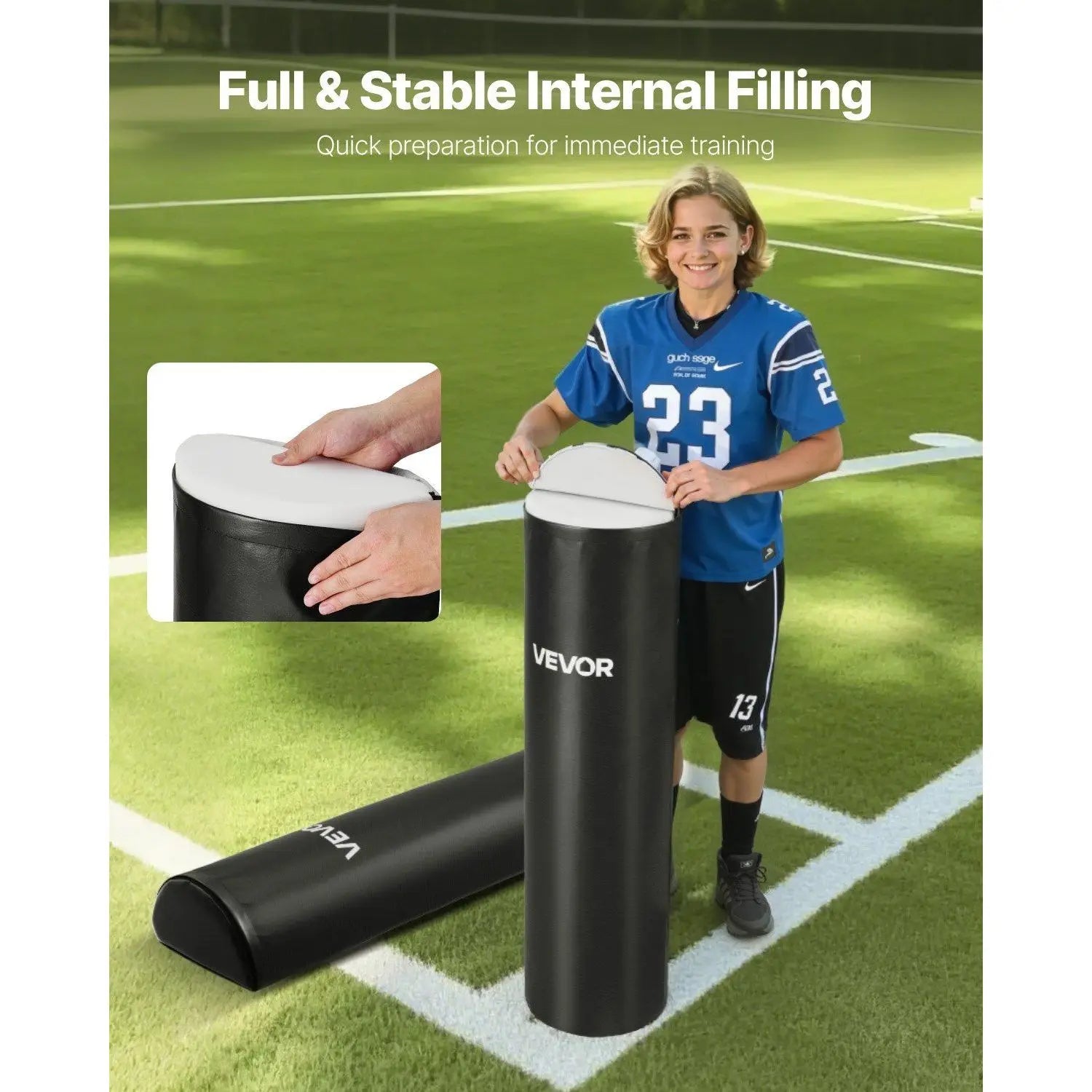 2pcs Heavy Duty Football Tackling Dummy 42.5 PVC High-Density Sponge Blocking Pad Great Handles for Footwork Drills Training