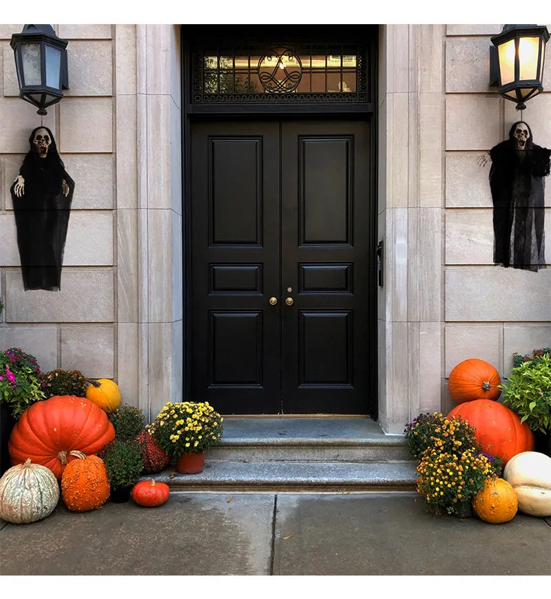 Halloween Parties DIY Decoration Prop Horror Scary Plastic Skulls Secret Haunted House Decorations Props Hanging Skeleton Ghosts