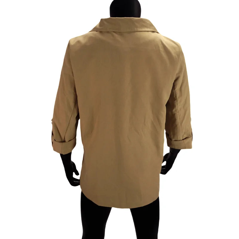 Women's Jacket Spring Summer New Arrivals Roll-up Cuffs Outerwears Lined Open Stitch Thin Jackets for Streetwear Womans Clothing