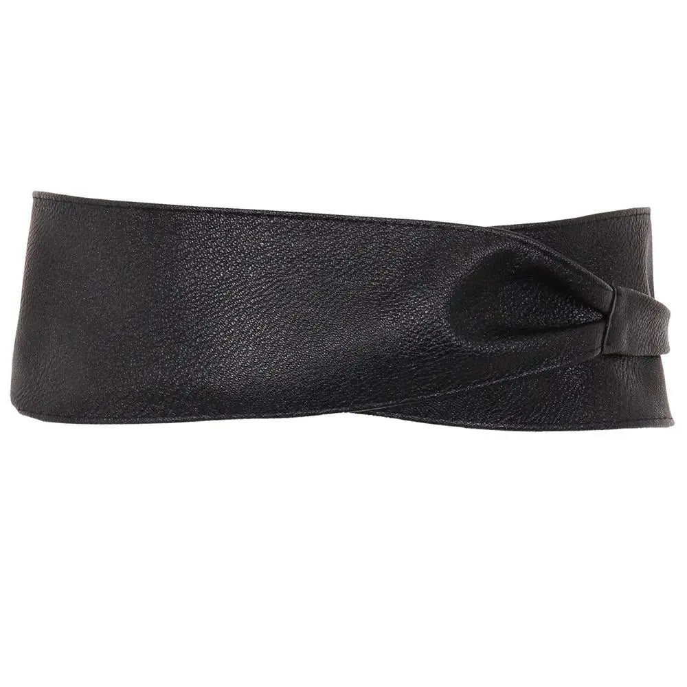 Dress Accessories Soft Leather for Female Elegant Bow Belt Dress Belt Wide Self Tie Wrap Around Waist Band Ladies  Girls Belt