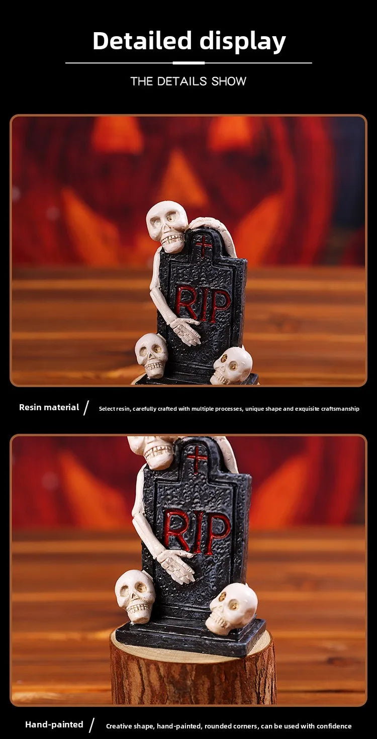 Halloween Party Pumpkin Haunted House Decorations Resin Props Ornaments Desktop Atmosphere Creative Mini Haunted House Ornaments