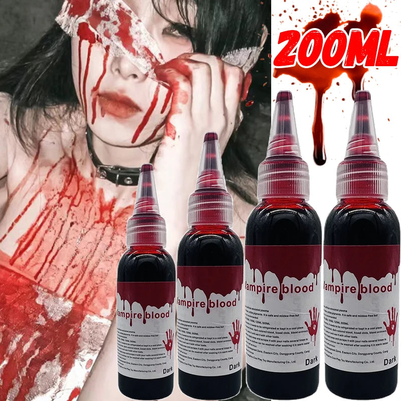 Halloween Fake Makeup Blood DIY Cosplay Prank Emulation Props Person Plasma Horror Festival Party Decorations 30/60/100/200ML