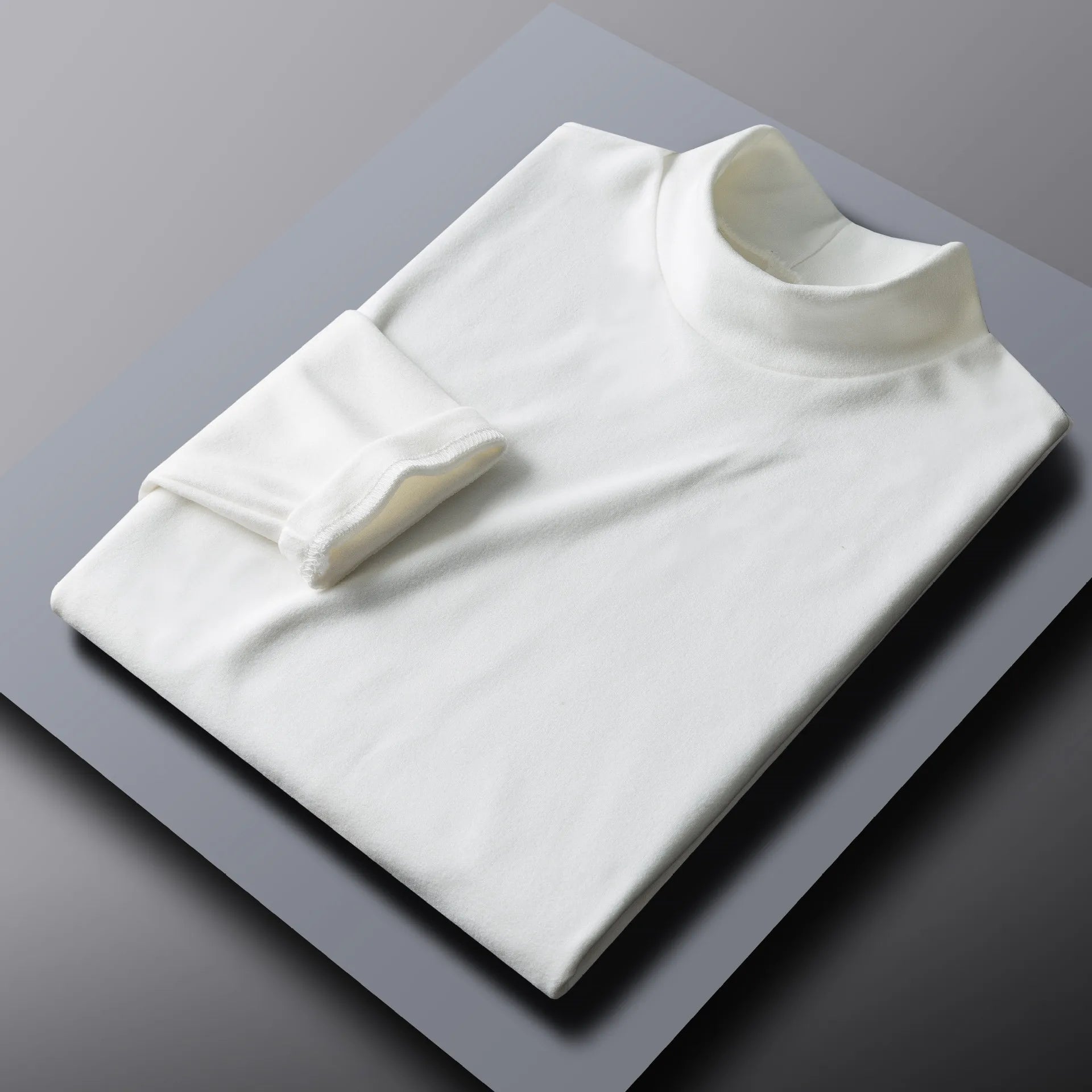 Men's Solid Color Turtleneck T-Shirt For Male Autumn Spring Casual Long Sleeve Basic Bottoming Shirt For Men Slim-Fit Tops