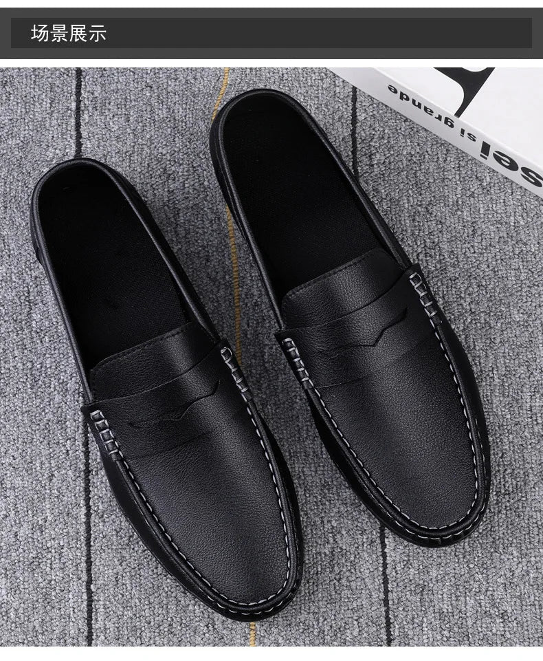 Shoes Men's 2025 Spring/Autumn New Casual Leather Shoes for Driving Flat Bottomed Man Shoes  Designer Loafers Men