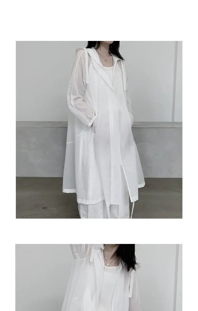 Jackets Women Hooded Chic Solid Breathable Casual Summer Simple Sun-proof Harajuku Long Style Streetwear Baggy Mujer Clothing