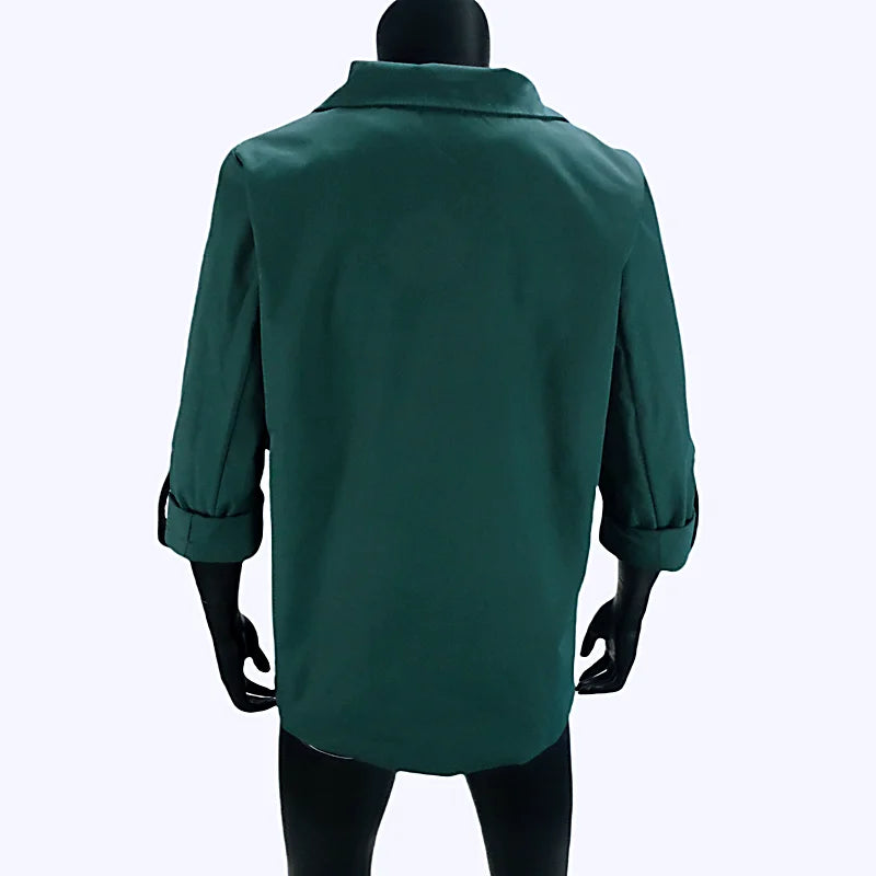 Women's Jacket Spring Summer New Arrivals Roll-up Cuffs Outerwears Lined Open Stitch Thin Jackets for Streetwear Womans Clothing