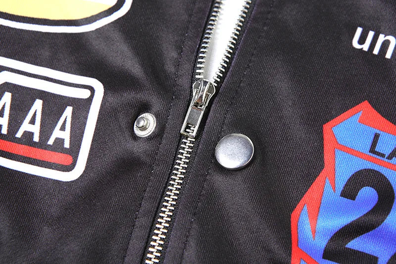 Women Fashion Hipster Pu Leather Jacket Y2K Letter Printed Hipster Motorcycle Jackets Spring Autumn Single-Breasted Casual Coat