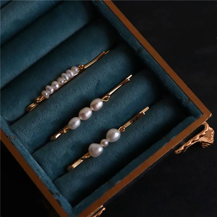 Hair Accessories for Girls Women Hairpins Clips Natural Baroque Freshwater Pearl Elegant Sweet Bridal Ornaments Wedding Gift