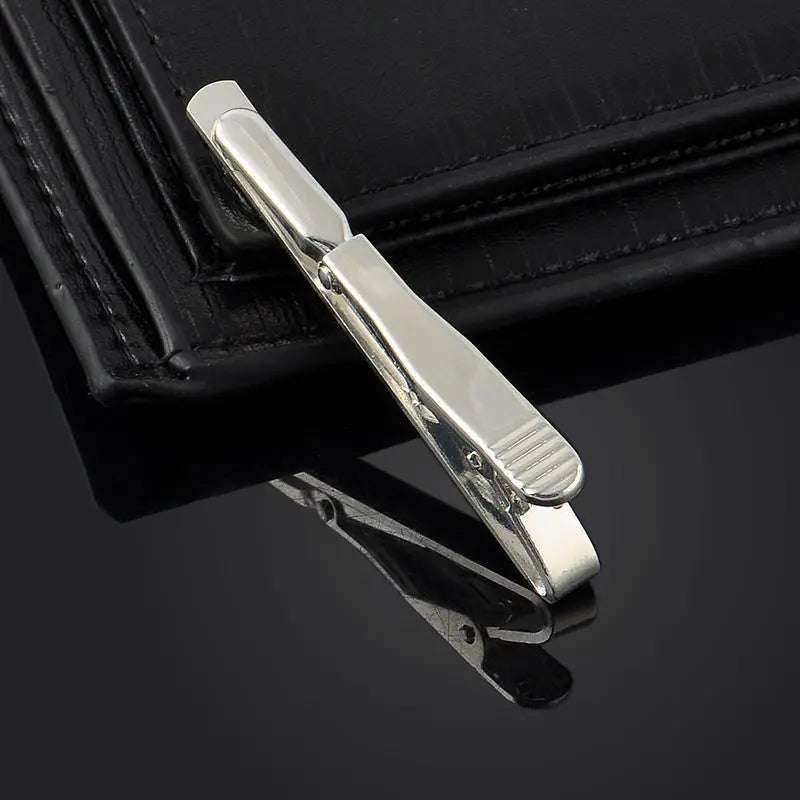 Tie Clip Necktie Accessories Fashion Style Ties for Men Metal Tone Simple Bar Clasp Practical Clasp Tie Pin for Mens Collar Clip