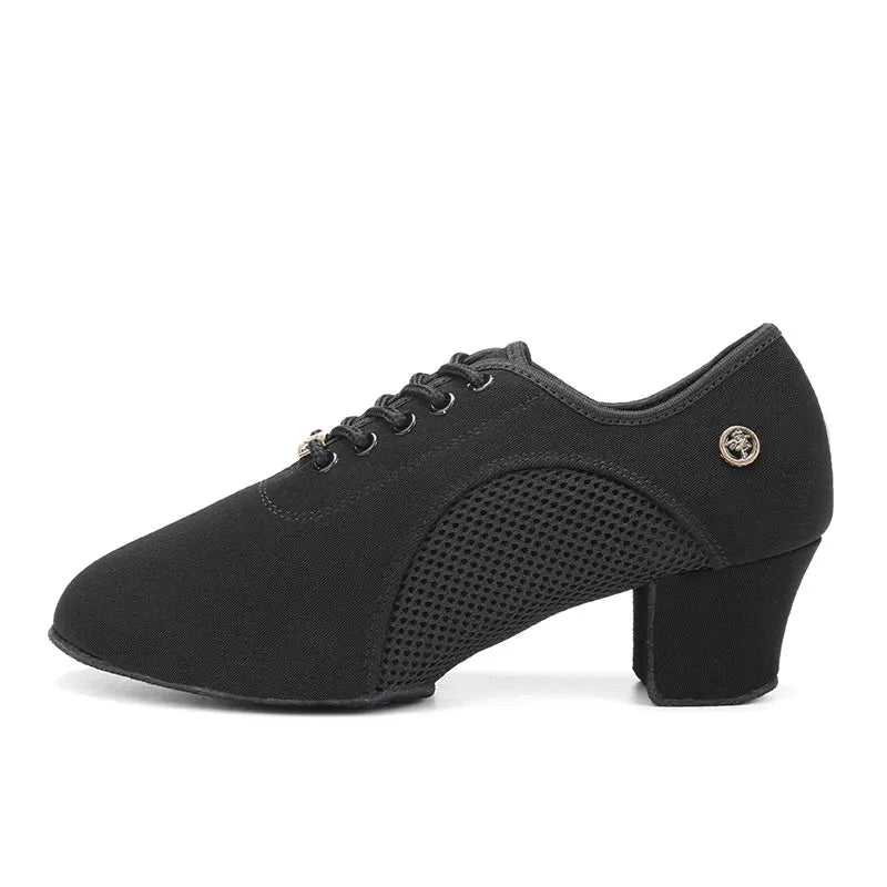 Women Dance Shoes Black Modern Ballroom Salsa Dancing Shoes Boys Latin Jazz Training Shoes Adults Tango Dance Sneakers Men