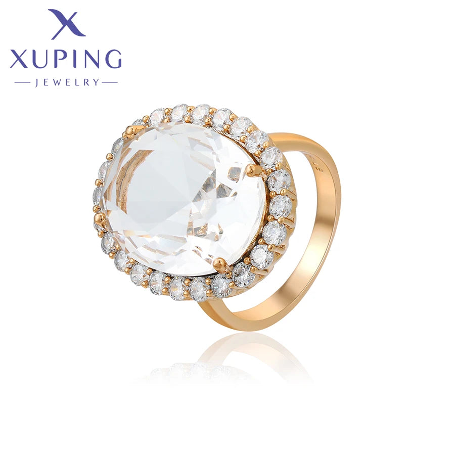 Xuping Jewelry Store Charm Jewellery Copper Alloy Big Stone Women Ring with Gold Color for Party Gift X000440174