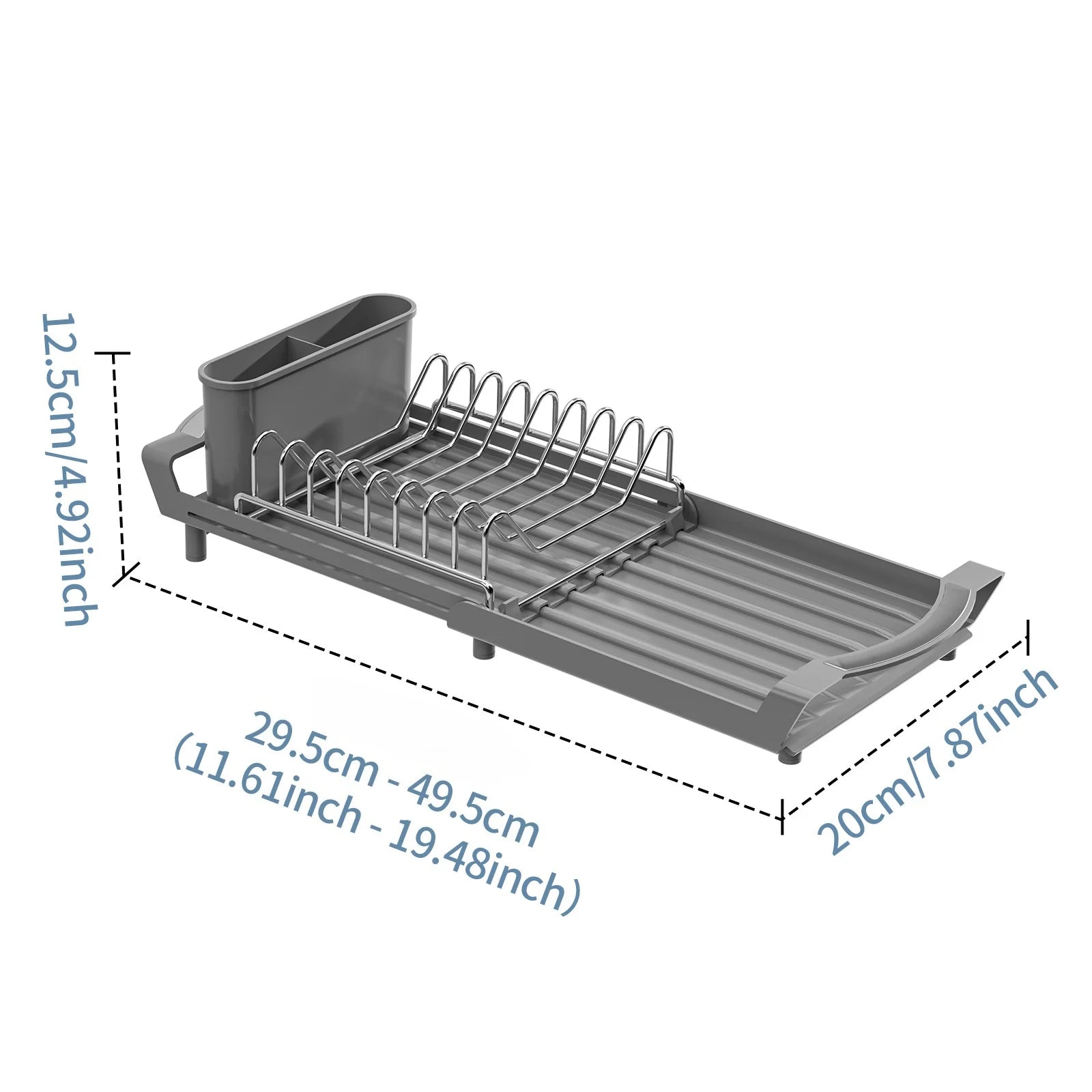 Kitchen Dish Storage Rack Retractable Dish Rack Kitchen Organizer Rack Countertop for Dishes and Chopsticks Drain Basket