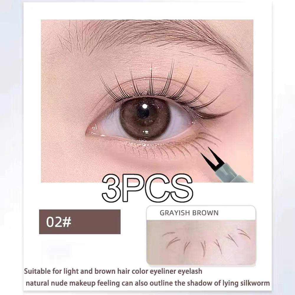 Double-claw eyeliner extremely thin two-claw lower eyelashes eyeliner liquid pen is waterproof, non-smudge and sweat-proof