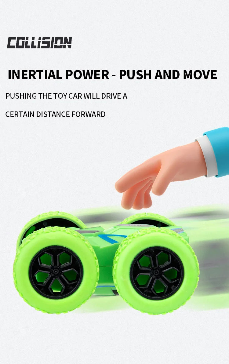 Mini Inertia Car Toys For Children Collision Automatic Turnover Double-Sided Running Car Toy Boys And Girls Fun Interactive Toys