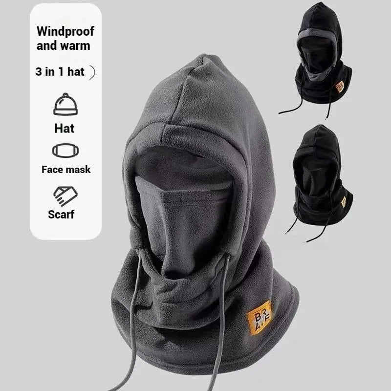 Winter Thermal Neck Warmer Outdoor Fleece Balaclava Scarf Skiing Face Mask Snood Hood Hat Windproof Keep Warm Cycling Cap