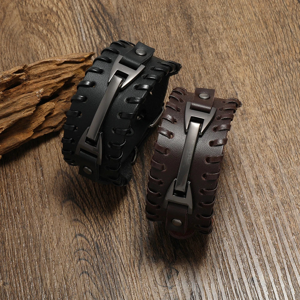 Fashion Punk Leather Bracelet for Men and Women, Small Personality, Retro Couple Accessories, Bracelet, Casual Wrist Strap