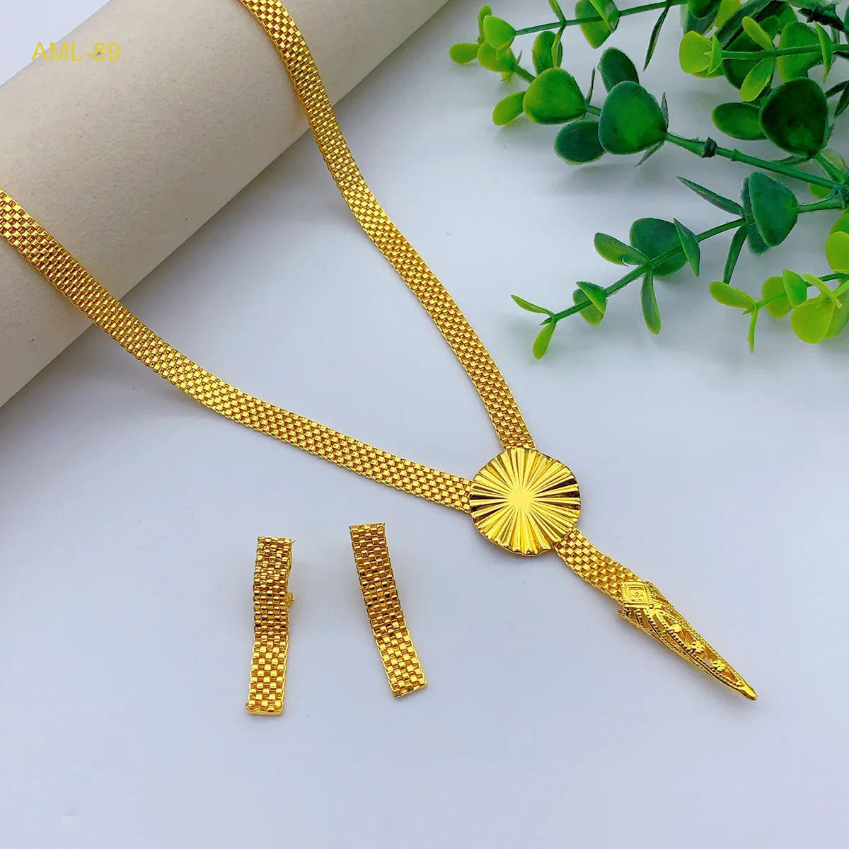 Dubai 24K Gold Plated Necklace Earrings Jewelry Set For Women Nigeria Indian African Bridal Wedding Party Gifts Jewellery
