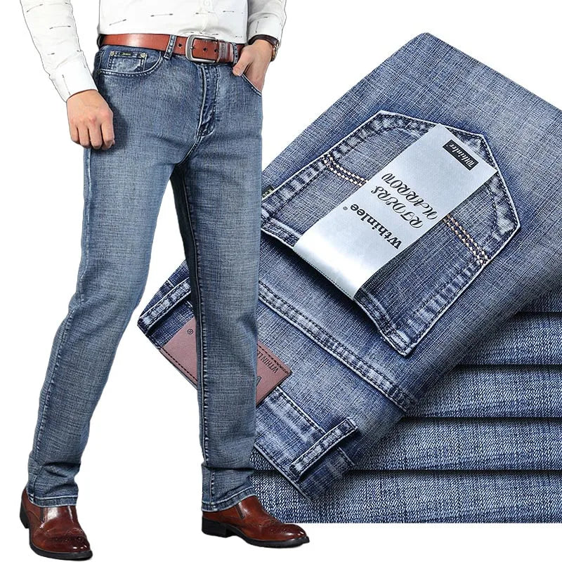 Men's Jeans Fashion Straight Denim Pants Male Classic Casual Jeans Male Plus Size Denim Trousers Ripped Jeans 28-40 Clothing