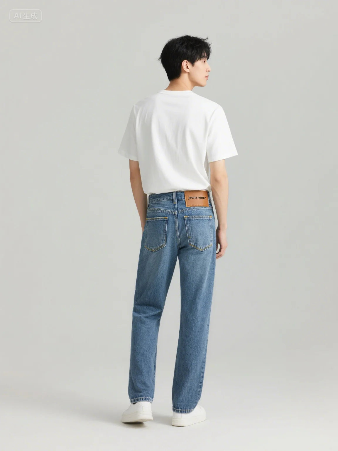 Men's Jeans Casual Straight Stretch Fashion Classic Blue Black Work Denim Trousers Male Brand Clothing