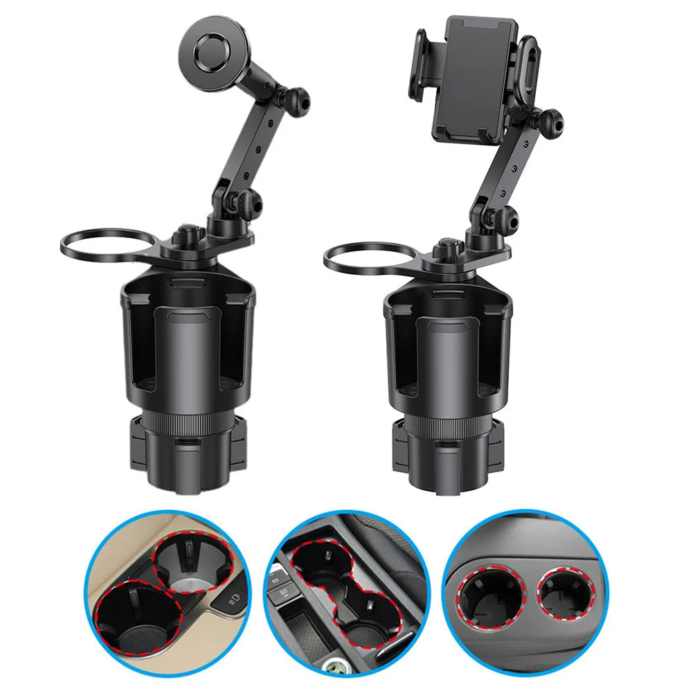 For Car Use For Most Phones 2 In 1 Design 360 Rotation Daily Commute Flexible Car Gadget For Phone And Drinks Water Cup Fitment